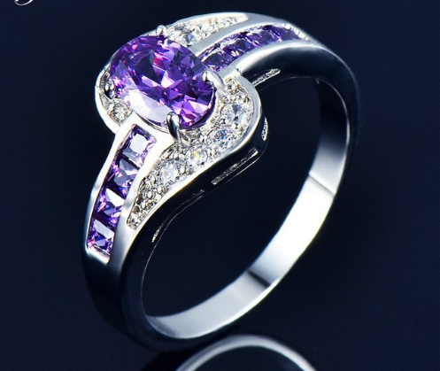 Crystal Female Oval Zircon Stone Ring - Fashion Design Store