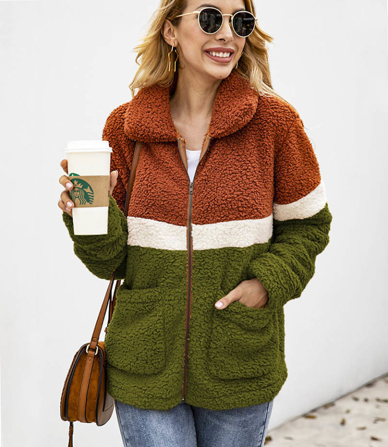 Enchanting Thick Warm Fleece Faux Fur Patchwork Coat - Fashion Design Store