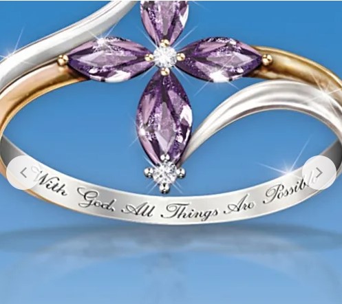 Gorgeous 18K Yellow Gold Diamond Cross Flower Ring Symbols - Fashion ...